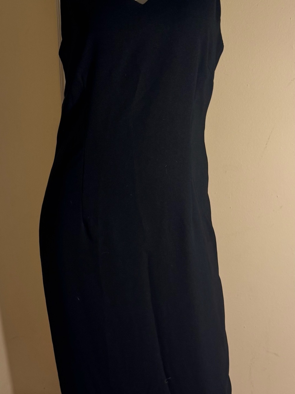 Virgo Black Sleeveless V-Neck Sheath Dress